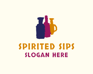 Painted Alcohol Bottles logo design