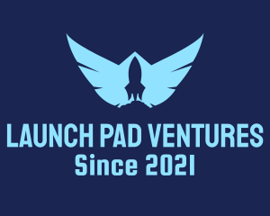 Blue Rocket Wings logo design