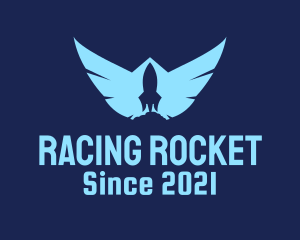 Blue Rocket Wings logo design