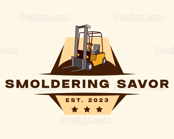 Industrial Forklift Construction Logo