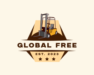 Industrial Forklift Construction logo design