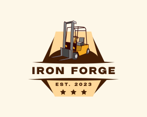 Industrial Forklift Construction logo design