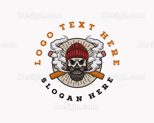 Skull Cigarette Smoke Logo