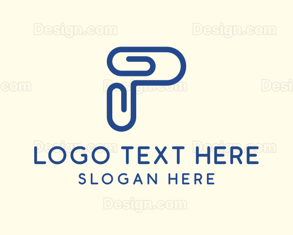 Blue Clip Letter P Logo