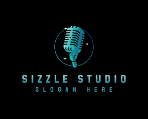 Retro Studio Microphone logo design