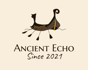 Ancient Viking Boat  logo design