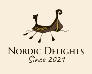 Ancient Viking Boat  logo design