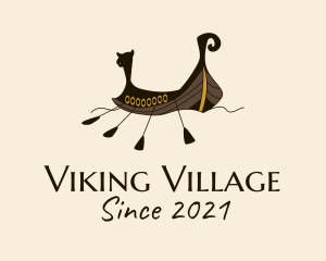 Ancient Viking Boat  logo design