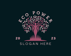 Woman Forestry Yoga logo design