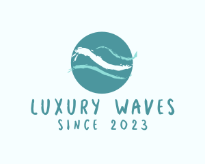 Ocean Wave Watercolor  logo design