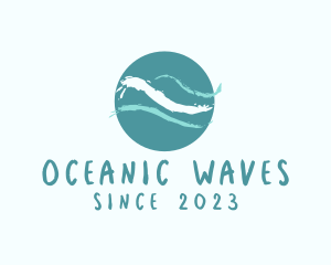 Ocean Wave Watercolor  logo design