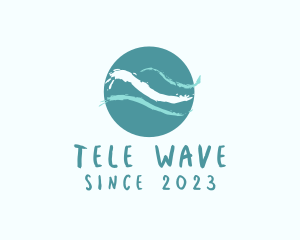 Ocean Wave Watercolor  logo design