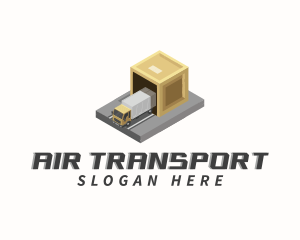 Truck Import Logistics Crate logo design