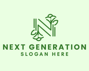 Garden Letter N  Plant logo design