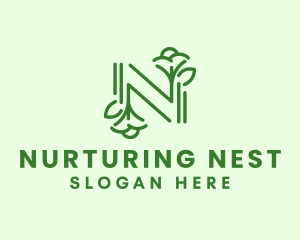 Garden Letter N  Plant logo design