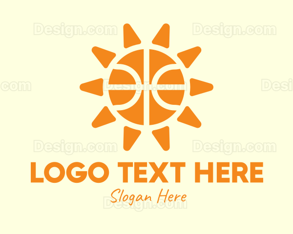 Orange Basketball Sun Logo