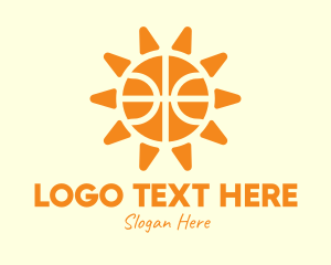 Morning - Orange Basketball Sun logo design