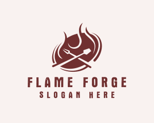 Flame Fork Spatula Restaurant logo design