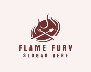 Flame Fork Spatula Restaurant logo design