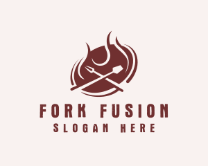 Flame Fork Spatula Restaurant logo design