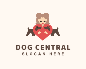 Dog Trainer Heart logo design