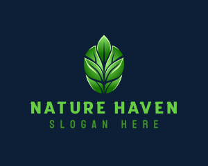 Organic Nature Leaf logo design