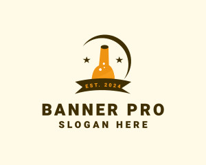 Beer Bottle Banner logo design