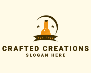 Beer Bottle Banner logo design