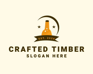 Beer Bottle Banner logo design