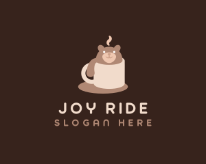 Cute Coffee Mug Bear Logo