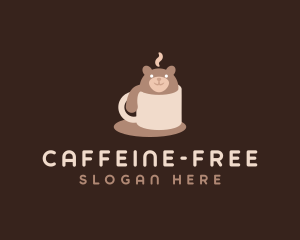 Cute Coffee Mug Bear logo design