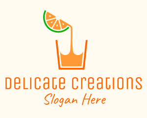 Orange Juice Glass logo design