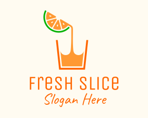 Orange Juice Glass logo design