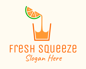 Orange Juice Glass logo design