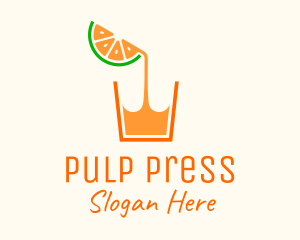 Orange Juice Glass logo design