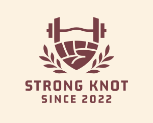 Strong Barbell Hand  logo design