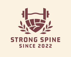 Strong Barbell Hand  logo design