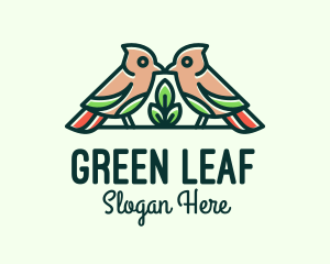 Bird Botanical Plant logo