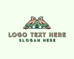 Bird Botanical Plant logo