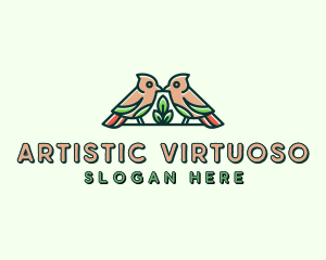 Bird Botanical Plant logo design