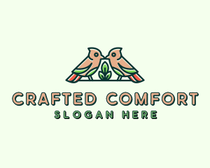 Bird Botanical Plant logo design