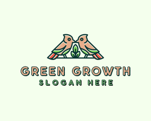 Bird Botanical Plant logo design