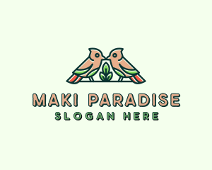 Bird Botanical Plant logo design