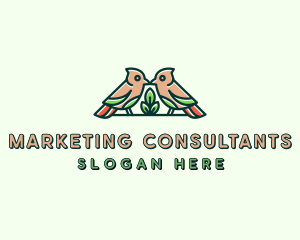 Bird Botanical Plant logo design