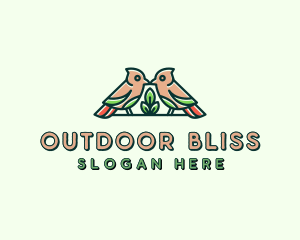 Bird Botanical Plant logo design