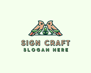 Bird Botanical Plant logo design