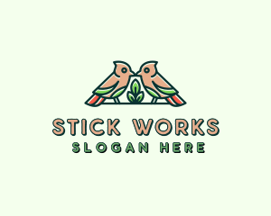 Bird Botanical Plant logo design