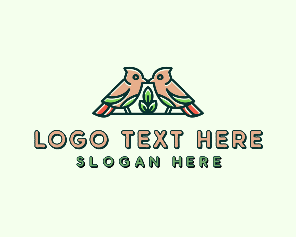 Bird Botanical Plant logo