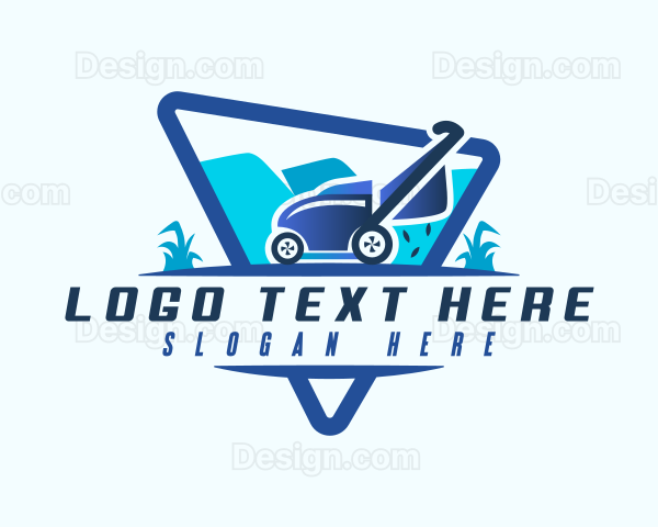 Lawn Mower Gardening Logo