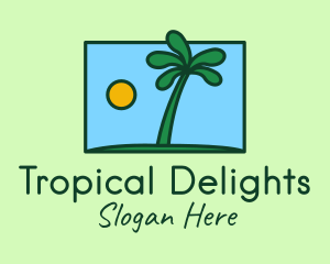 Tropical Island Coconut Tree logo design